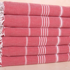 Decorative Blanket, 79x95 Inches Red Cotton Throw, Tablecloth, Boho Throw Blankets, Striped Throw, Couch Cover, Wedding Anniversary Gift,