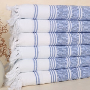 Bridesmaid Gift Towel, 18x40 Inches Blue-White Cotton Tea Towel, Bachelor Gifts, Best Friend Gift, Wedding Gift For Bride,
