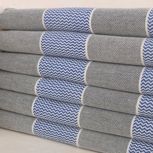 Personalized Gift for her, Turkish Beach Towel Personalized, Sax Blue Towel, Striped Towel, 36x71 Inches Monogrammed Turkish Beach Towel,