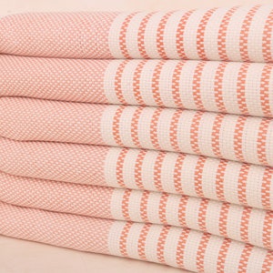 40x75 Inches Orange-Natural Cotton Towel, Striped Towel, Turkish Beach Towel, Boyfriend Gift, Personalized Turkish Towel, Wedding For Favor,