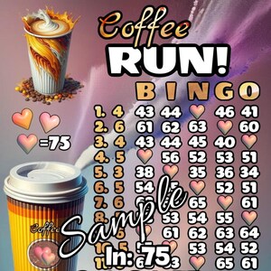 2 Boards! 65 75 in Every Row PYP Pick Your Pay Downloadable Bingo Board Graphic WTA in every row