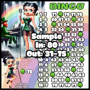 3 Boards! 50 60 75 in Every Row St Paddys Day Theme Pick Your Prize PYP Pick Your Pay Downloadable Bingo Board Graphic with profit
