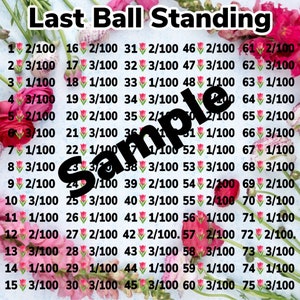 Last Ball Standing 1 bis 75 Herunterladbare Bingo-Grafiktafel
