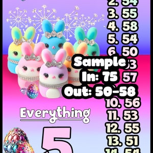 Łącznie 3 plansze! Diamond Bunnies Wybierz swoją wypłatę PYP Wybierz swoją nagrodę Pobieralna plansza bingo Pakiet różnorodności Wszystko 3 4 5