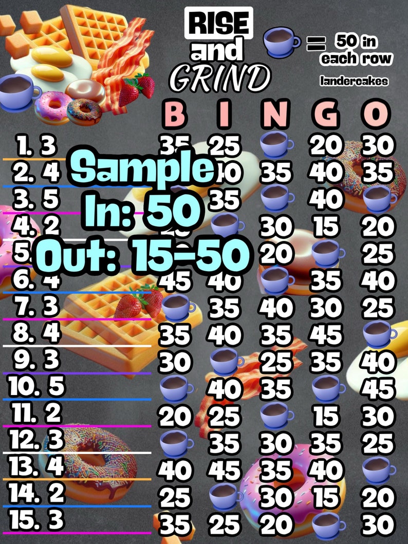 2 Boards! 50 60 WTA in Every Row Pick Your Prize PYP Downloadable Bingo ...