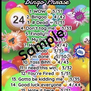 5 Board Variety Pack! Bingo Phrases Pick Your Pay PYP Pick Your Prize ...