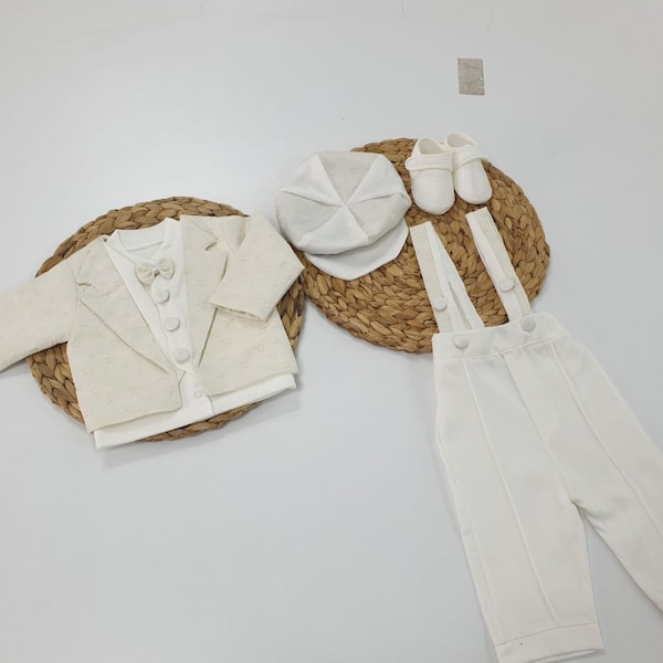 Cute and Stylish Baby Boy Wedding Outfits: Toddler Linen Suit, All-in-One Outfit, and 5pc Linen Blend Suit Set