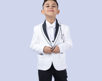 Jungen Anzug | 6 Stück Anzug | Ringträger Outfit | Slim Fit Anzug Set | Jungen Smoking | Kinder Anzug | Kleinkind Outfit Hochzeit