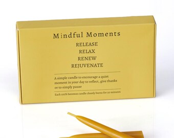 Mindful Meditation Candle Refill Set with 30 Mini Taper Candles - 1 Month Supply, 30 Mediation Prayer Candles - Candle Holder Not Included