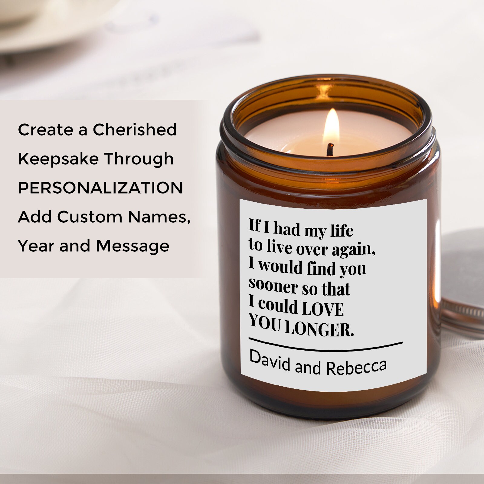 Handcrafted Personalized Candle Romantic Custom Scented Love Candle