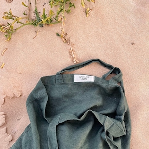 Natural linen summer tote bag - Linen beach bag - Shopping linen tote bag - Minimalistic linen tote bag - Laundry natural linen bag