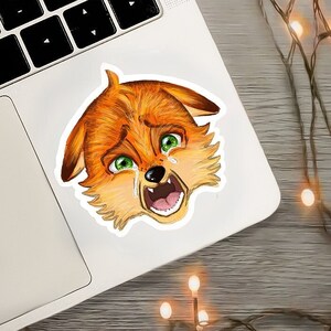 sticker sad fox - stickers- laptop- laptop sticker