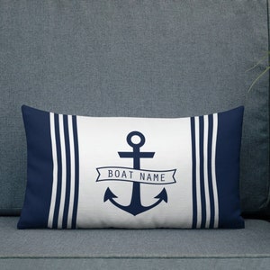 Boat accessories Boat name pillow Boat gift Personalized nautical pillow Boating Sailing gift Boat captain gift Custom boat decor