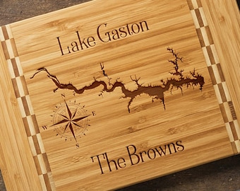 Custom lake cutting board Personalized lake house decor for the kitchen
