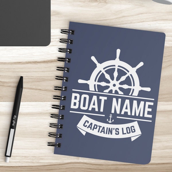 Boat accessories Personalized boat log book Captain's log journal Boat notebook Boat gift Boat captain gift Boat owner gift Yacht journal