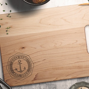 Boat accessories Boat gift Personalized boat name engraved cutting board Boating gifts for men Nautical sailing gift Seaman gift Boat decor