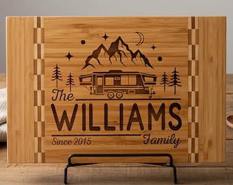 Camper cutting board Rv gifts Personalized chopping board Rv accessories Camper decor Engraved charcuterie board Camping gift for couple