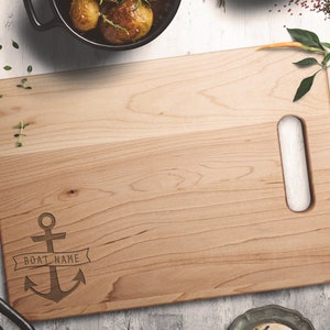 Boat gift Boat accessories Personalized boat name engraved cutting board Boating gifts for men Nautical sailing gift Boaters gift