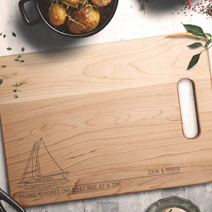 Boat gift Boat accessories Personalized engraved cutting board Boat decor Nautical sailing gift Making memories one boat ride at a time