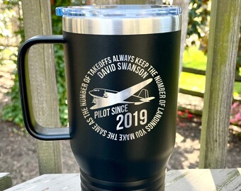 Airplane pilot tumbler, Pilot insulated cup, Pilot travel mug, Aviation gifts, Private pilot, Airline pilot tumbler, Flight school gift