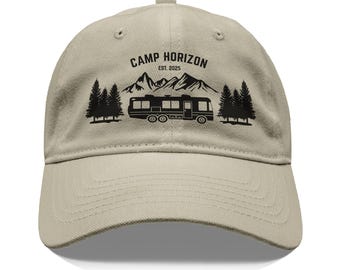 Personalized Camping Hat Custom Camp hat Outdoor Adventure Trucker Cap Adjustable Size Camper Headwear Vacation Gift Nature