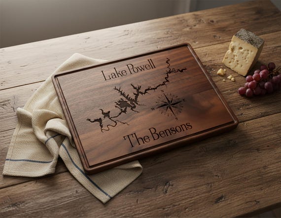 Custom lake-map or lake-name engraving on wood — a niche, deeply personal gift for lake-house families that screams 'I know you'.