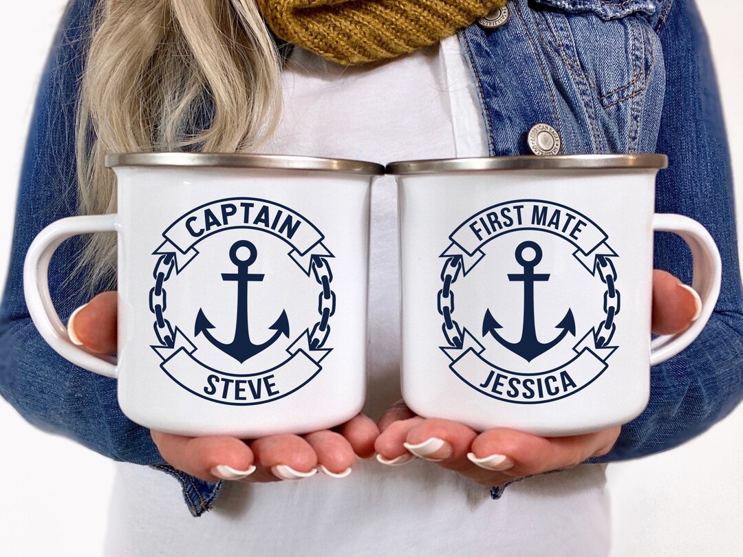 Personalized Boat Captain Enamel Mug: Nautical Boating Cups - Etsy