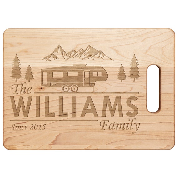 Rv gifts, Camper decor, RV decor, Custom camping, personalized cutting  board, Camping wedding gift, Camping Family Name