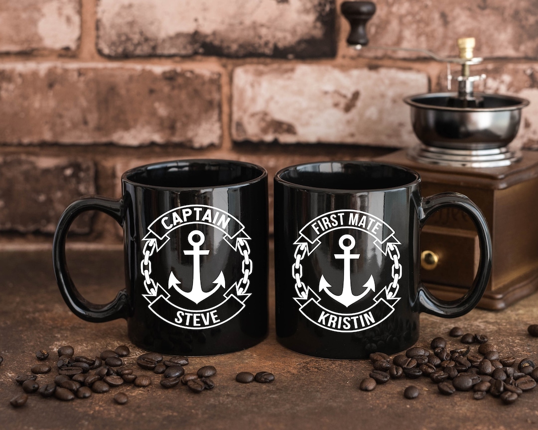 Captain and First Mate Mugs Boat Captain Coffee Mug Personalized Boat ...