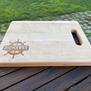 Boat accessories Personalized Boat gift nautical cutting board Engraved Wedding gifts Custom Engagement Housewarming Retirement gift