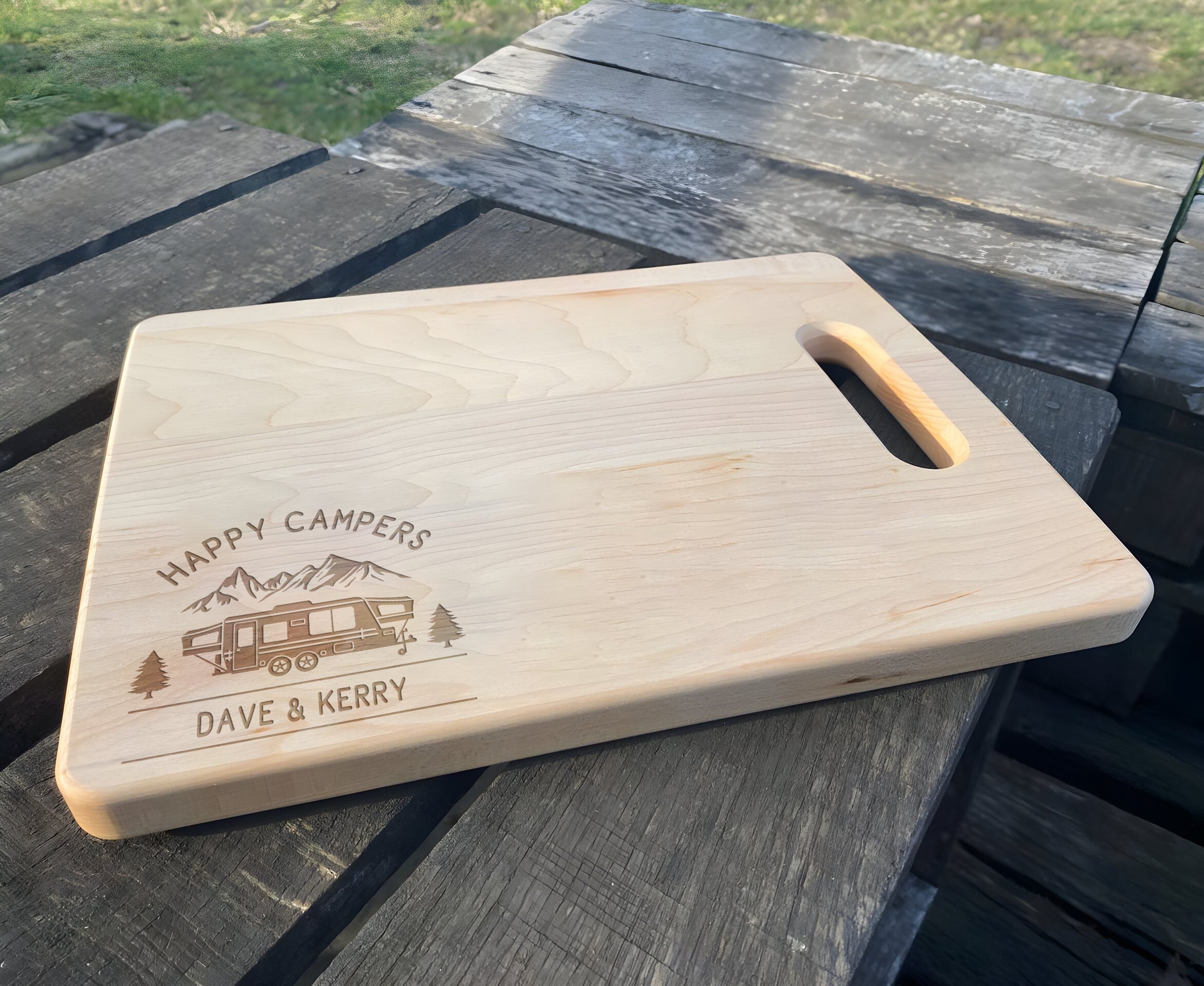 Camping, Camping Decor, Personalized Cutting Board, Teak Wood, Happy  Campers, Camping Sign, Camping Gifts, Camping Gear, gifts for him