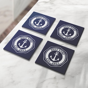 Personalized Boat Coasters: Nautical Anchor Design, Yacht Decor