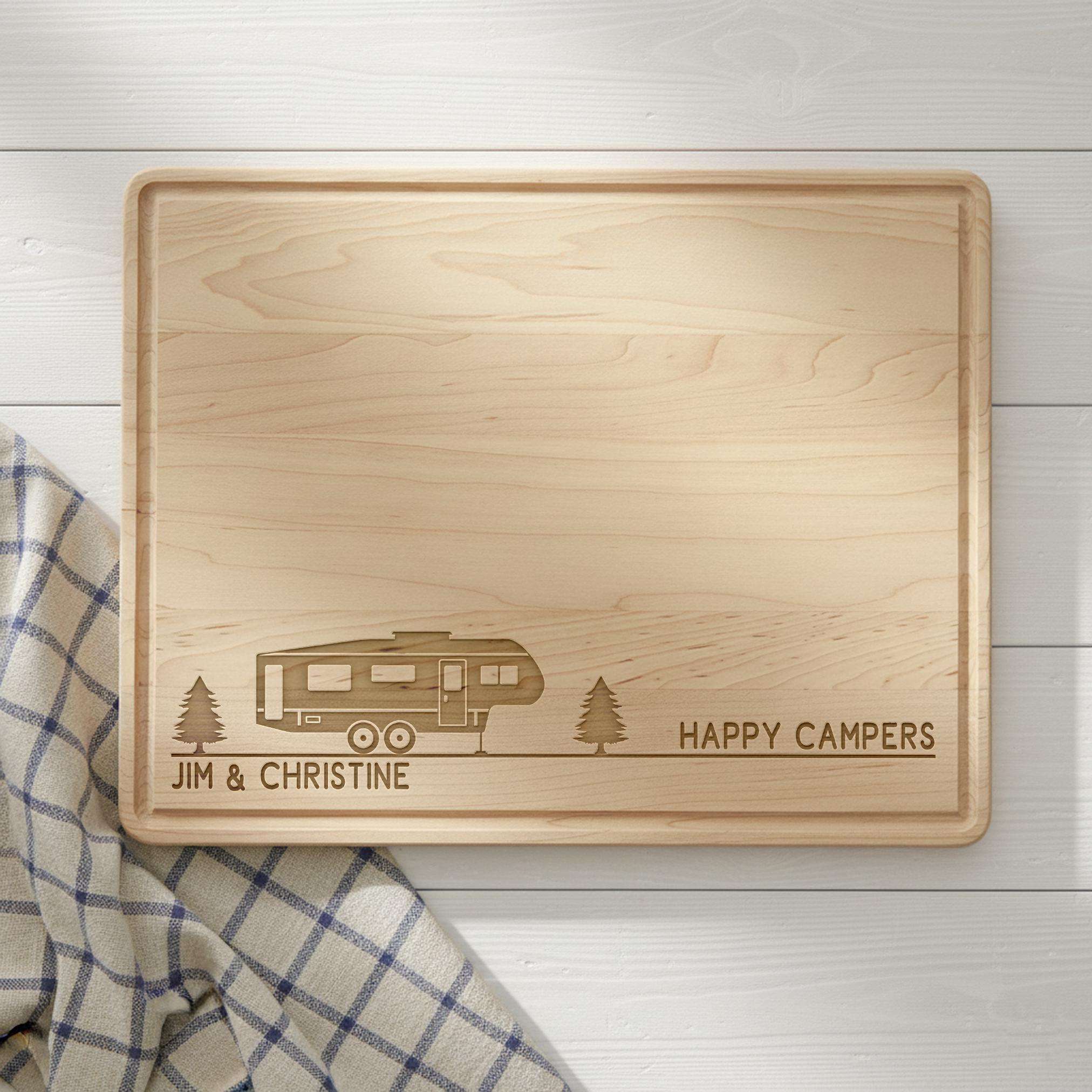 Happy Campers Rv Gifts Personalized Cutting Board Rv Decor Camper Decor ...