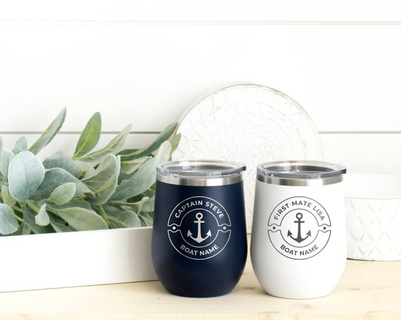 Personalized Boat Gift Boat Name Tumbler Boat Accessories Captain First  Mate Tumblers Nautical Gift Sailing Gifts Nautical Tumbler 