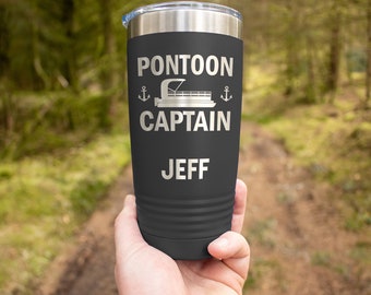 Pontoon captain gift Personalized pontoon gifts Pontoon accessories Pontoon boat cup Lake tumbler Lake life cups Engraved boat gift