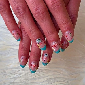 Frog Handmade Glue on Nails