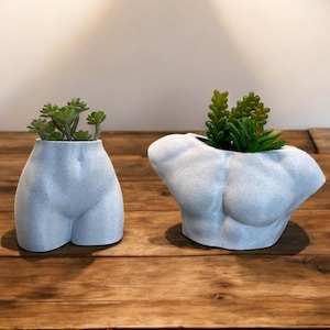 Body Planter Set Women & Man Succulent Pots for Modern Home Decor, Desk Top Decor, Great Gift Ideas