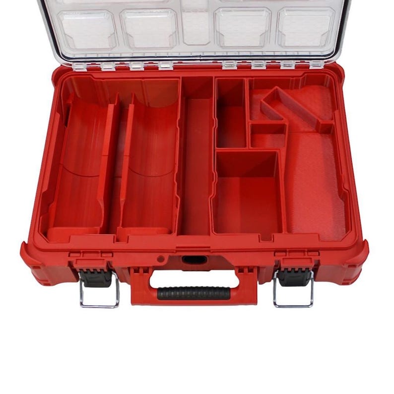Milwaukee packout organizer insert storage kit designed to fit the bernzomatic map tank and torch - with separate bins and pockets custom designed to hold cutters, brushes, paste, flux, copper fittings, sand paper to suit your needs. comes with 2 free rubber dust caps.