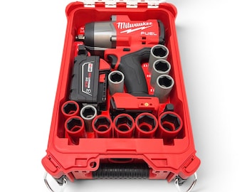 Milwaukee Packout Kompatibler Einsatz für 2967-20 M18 FUEL 1/2 "High Torque Schlagschrauber & 11 Stück 1/2" Armor Guard Steckschlüsseleinsätze (nur Einsatz)