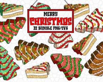 Christmas Tree Cake SVG PNG Bundle