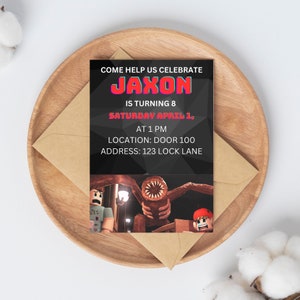 Roblox Doors Birthday Invitation Editable / Personalize
