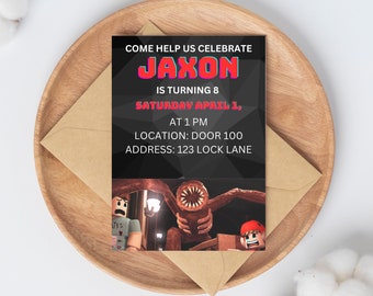 Roblox Doors Birthday Invitation Editable / Personalize