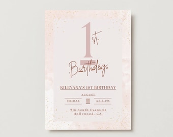 Editable Birthday Invitation Personalized Girl Her Women