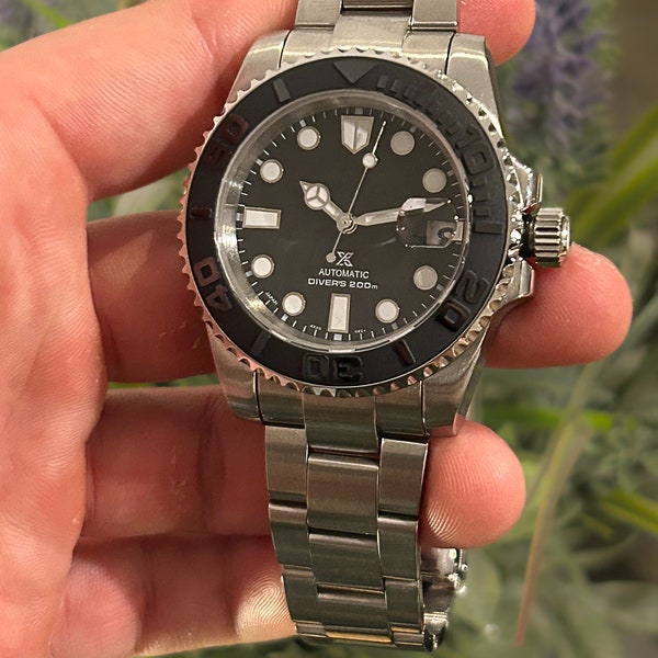 S Mod Watch Black YM - Custom NH35 diving watch