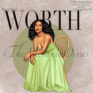 Zwart meisje clipart, zwarte vrouw clipart, zwarte vrouw motiverende clipart, blackgirl planner clipart, zwart meisje zomer mode, blackgirl png