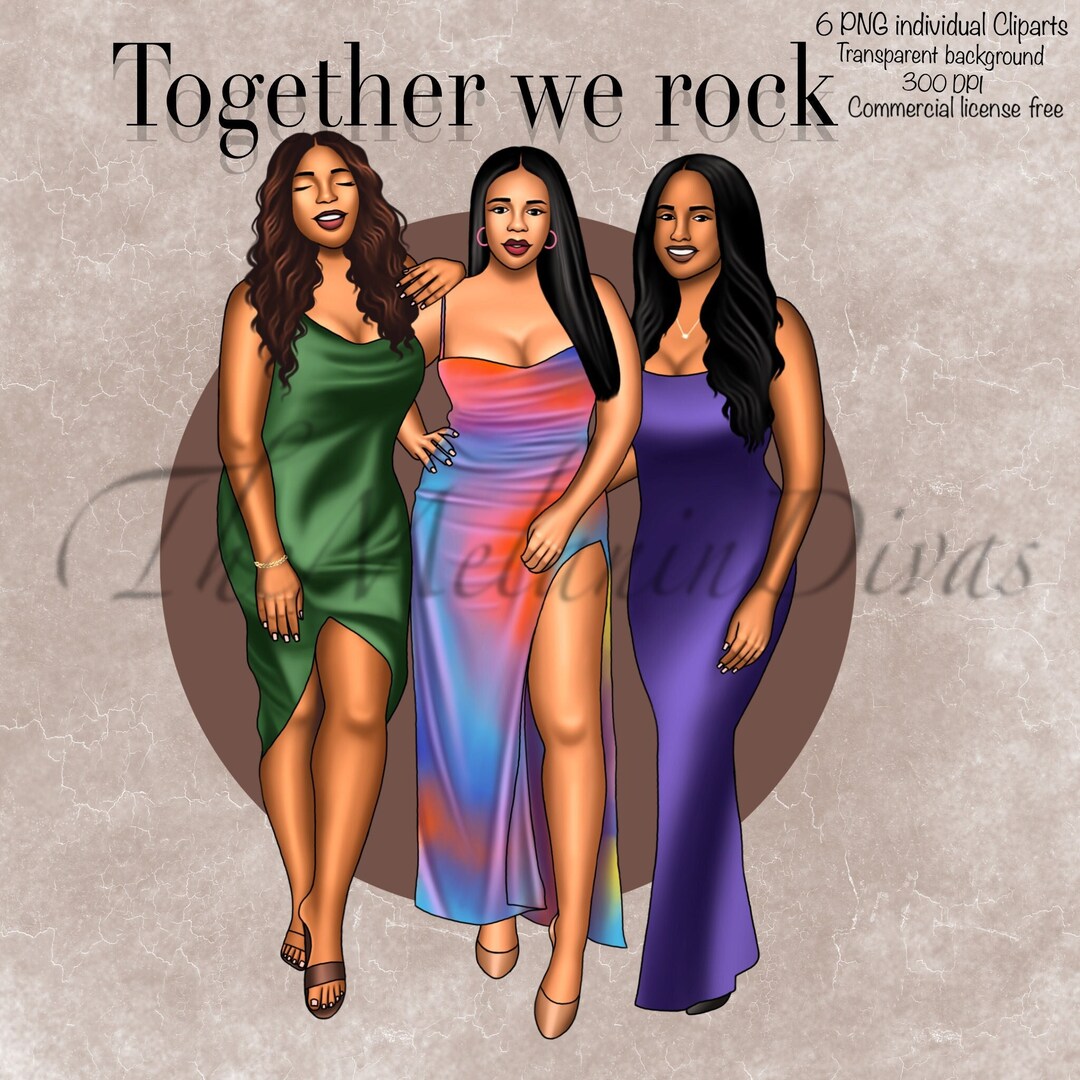 Friendship Day Clipart, Sisterhood Clipart, Black Girl Friends Clipart ...