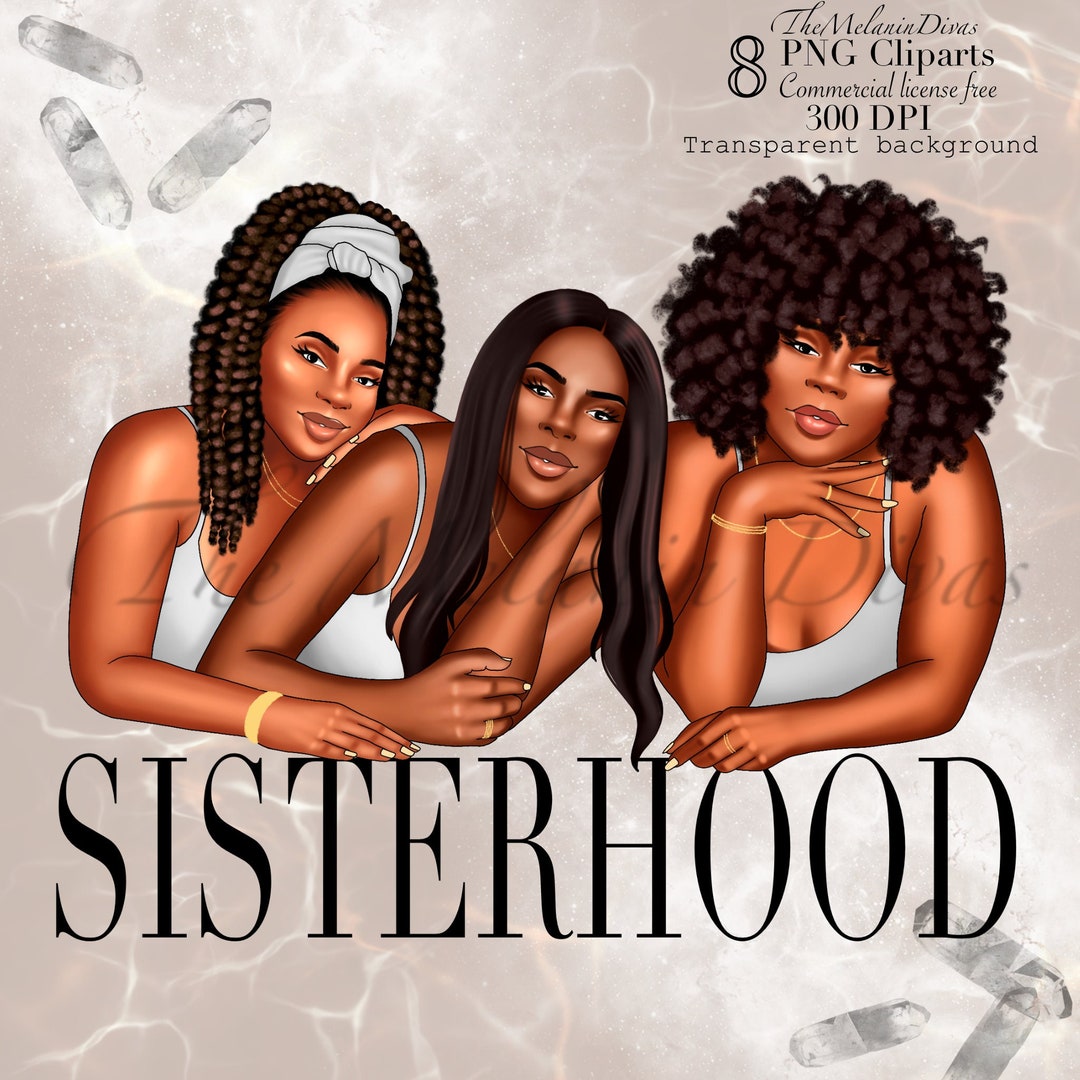 Black Girls Clipart, Sisterhood Clipart, Black Girl Friends Clipart ...
