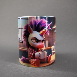 Lustige Einhorn Tasse Bin wach, reicht das NICHT – Sarkastische Kaffeetasse für Morgenmuffel & Kollegen, Geschenkidee Motivdruck