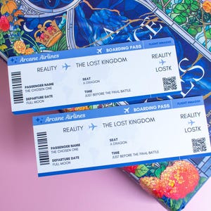 Fantasy Reader Plane Ticket Bookmark, Bookish Gift, Adventure Bookmark, Fantasy Reader Accessory, Book Lover Travel Bookmark