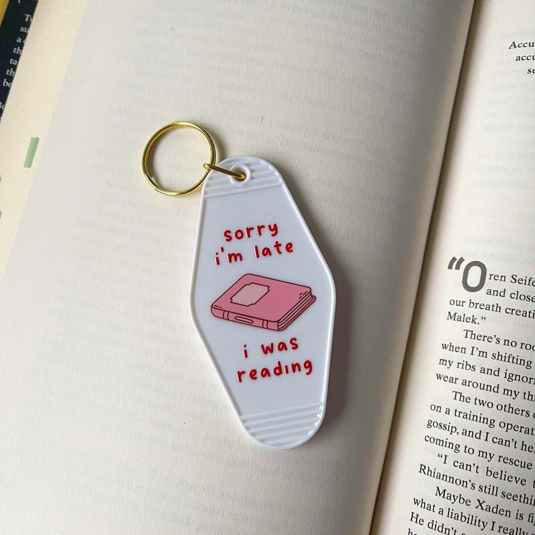 Key Rings Reading Sorry I'm Late, I Was Reading Keyrings - Etsy